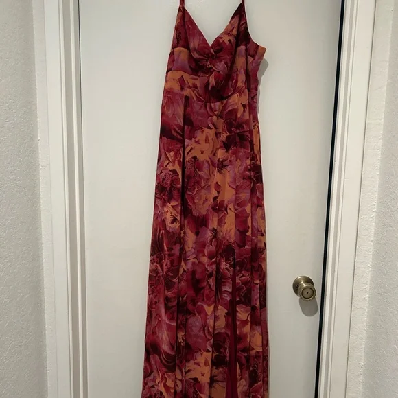 Lulu's Red Sleeveless Maxi Dress with Slit - Picture 4 of 10